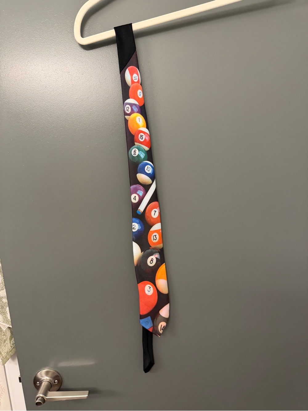 Ralph Marlin Black Tie with Colorful Billiard Ball Motif